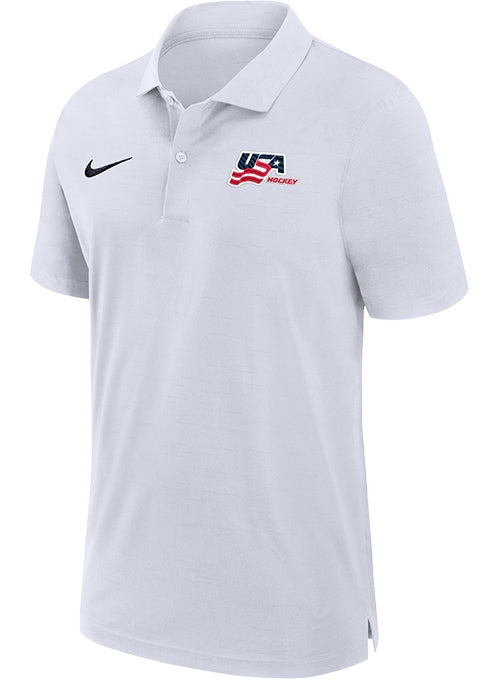 Nike USA Hockey Dri FIT Woven Polo White USA Hockey Shop