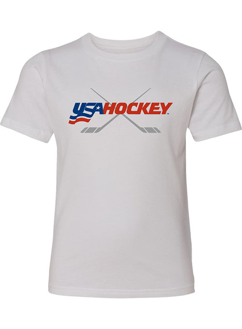 Youth USA Hockey Crossed Sticks Logo T-Shirt