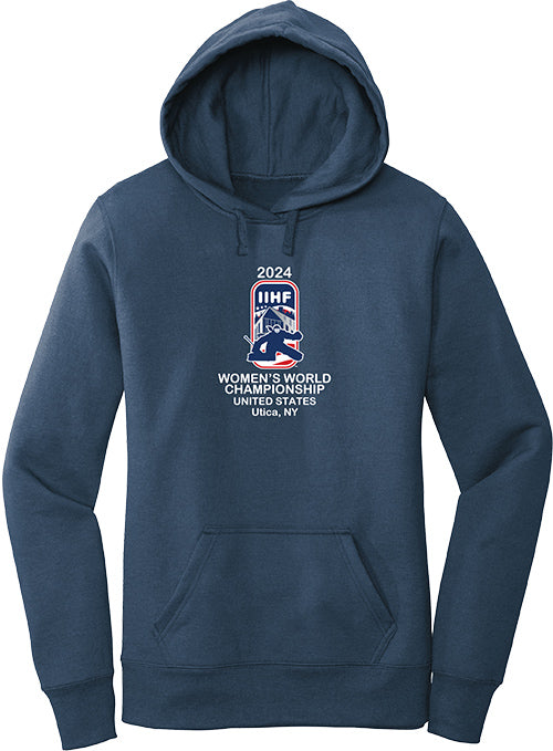 Ladies 2024 IIHF Women's World Championship Hooded Sweatshirt - Navy - Front View