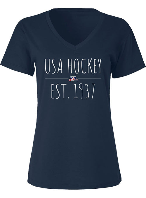 Ladies USA Hockey Stretch T-Shirt - Front View