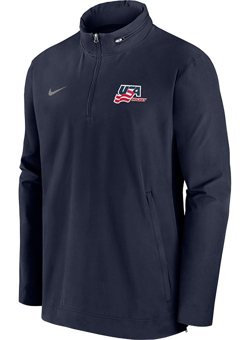 Nike USA Hockey Lightweight Coaches 1/4 Zip Jacket - Front View