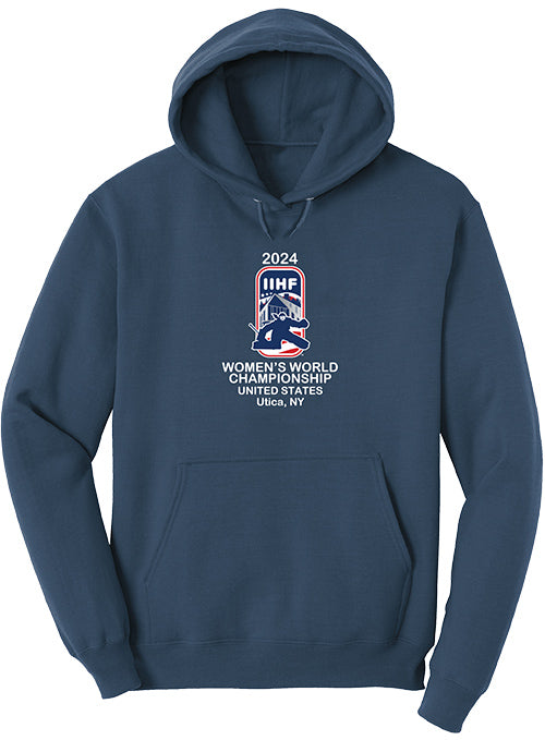 2024 IIHF Women's World Championship Hooded Sweatshirt - Navy - Front View