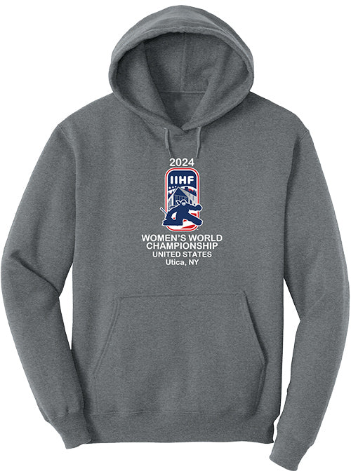 2024 IIHF Women's World Championship Hooded Sweatshirt - Grey - Front View