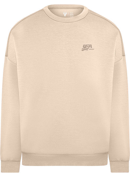 USA Hockey Luxe Crewneck Sweatshirt - Sand