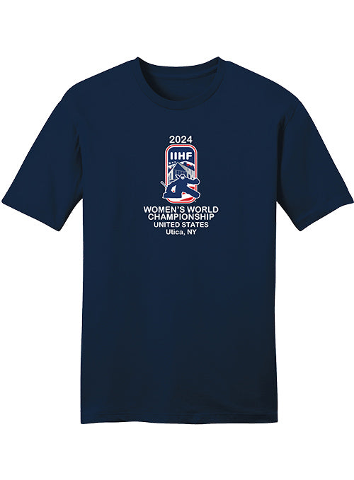 2024 IIHF Women's World Championship T-Shirt - Navy - Front View