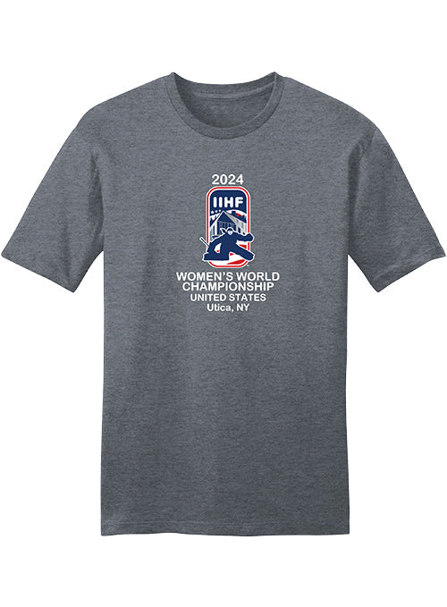 2024 IIHF Women's World Championship T-Shirt - Grey - Front View