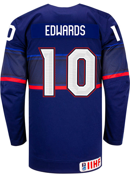 Nike USA Hockey Laila Edwards Away Jersey - Back View