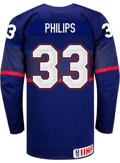 Nike USA Hockey Gwyneth Philips Away Jersey - Back View