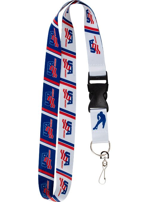 USA Hockey Stripe Lanyard