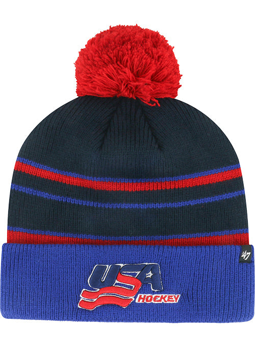 Youth 47 Brand USA Hockey PeeWee Knit Beanie