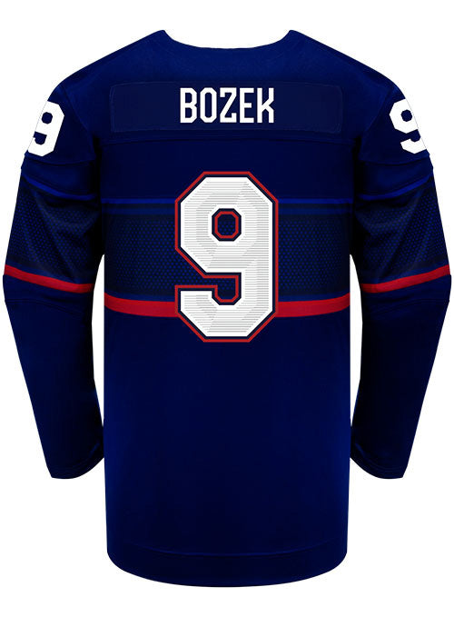 Nike USA Hockey Megan Bozek Away 2022 Olympic Jersey