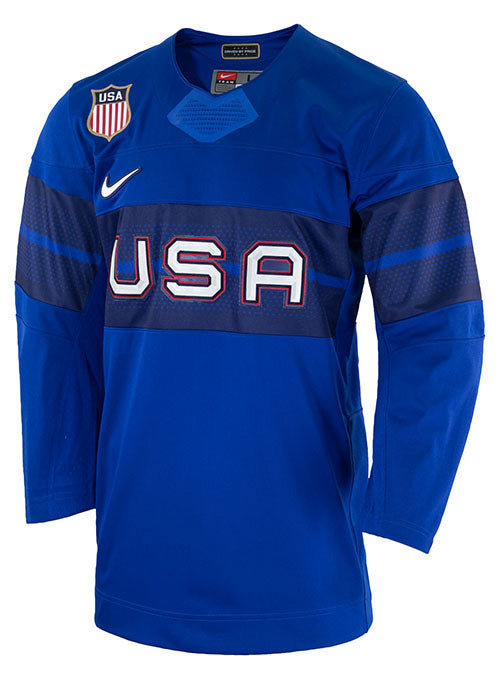 Nike Authentic Team USA World Championship Style IIHF Hockey Jersey Blue  Size Xl
