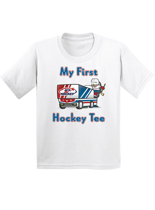 Infant USA Hockey My First Hockey T-Shirt in White - Front View